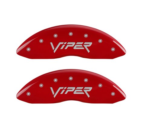 MGP 4 Caliper Covers Engraved Front Gen 2/Viper Engraved Rear Gen 2/Snake Red finish silver ch