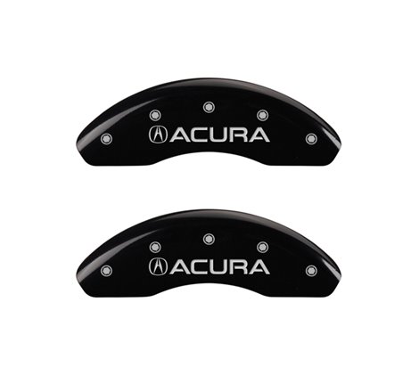 MGP 4 Caliper Covers Engraved Front Acura Engraved Rear RSX Black finish silver ch