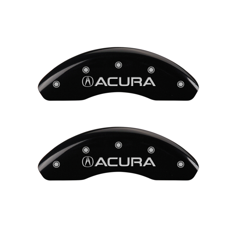 MGP 4 Caliper Covers Engraved Front Acura Engraved Rear RSX Black finish silver ch