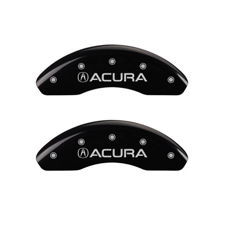 MGP 4 Caliper Covers Engraved Front Acura Engraved Rear RSX Black finish silver ch