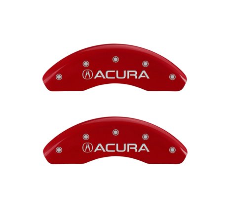 MGP 4 Caliper Covers Engraved Front Acura Engraved Rear RSX Red finish silver ch