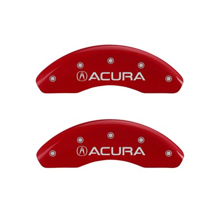 MGP 4 Caliper Covers Engraved Front Acura Engraved Rear RSX Red finish silver ch