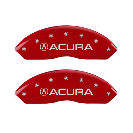 MGP 4 Caliper Covers Engraved Front Acura Engraved Rear RSX Red finish silver ch