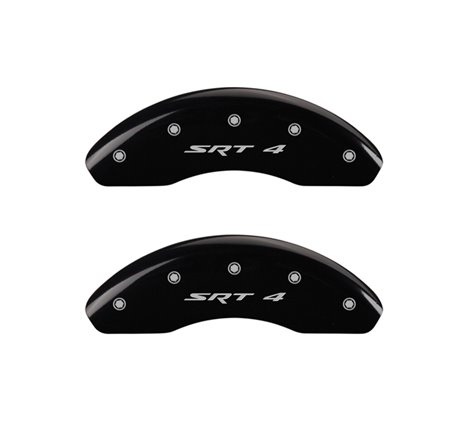 MGP 4 Caliper Covers Engraved Front & Rear SRT4 Black finish silver ch