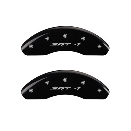 MGP 4 Caliper Covers Engraved Front & Rear SRT4 Black finish silver ch