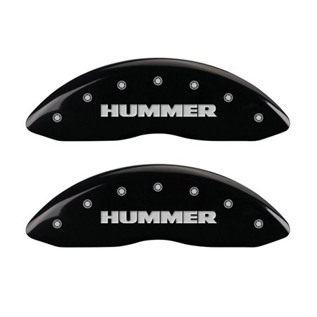 MGP 4 Caliper Covers Engraved Front & Rear Hummer Black finish silver ch