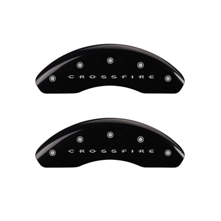 MGP 4 Caliper Covers Engraved Front & Rear Crossfire Black finish silver ch