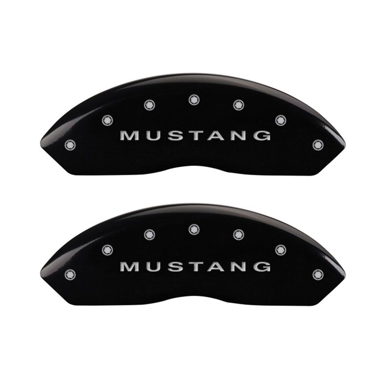 MGP 4 Caliper Covers Engraved Front Mustang Engraved Rear S197/Bar & Pony Black finish silver ch