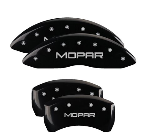 MGP 4 Caliper Covers Engraved Front & Rear MOPAR Black finish silver ch