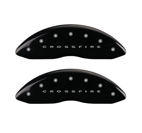 MGP 4 Caliper Covers Engraved Front & Rear Crossfire Black finish silver ch