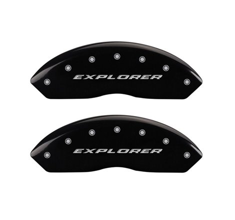 MGP 4 Caliper Covers Engraved Front & Rear Explorer Black finish silver ch