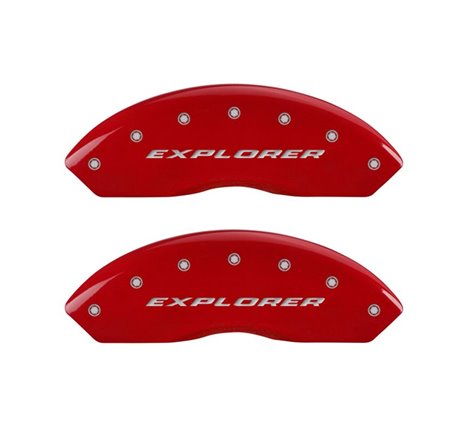 MGP 4 Caliper Covers Engraved Front & Rear Explorer Red finish silver ch