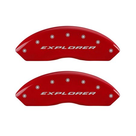 MGP 4 Caliper Covers Engraved Front & Rear Explorer Red finish silver ch