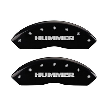 MGP 4 Caliper Covers Engraved Front & Rear Hummer Black finish silver ch