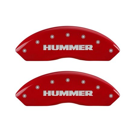 MGP 4 Caliper Covers Engraved Front & Rear Hummer Red finish silver ch