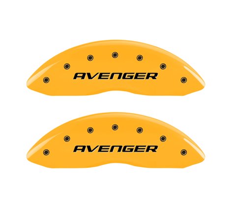 MGP 4 Caliper Covers Engraved Front & Rear With out stripes/Avenger Yellow finish black ch