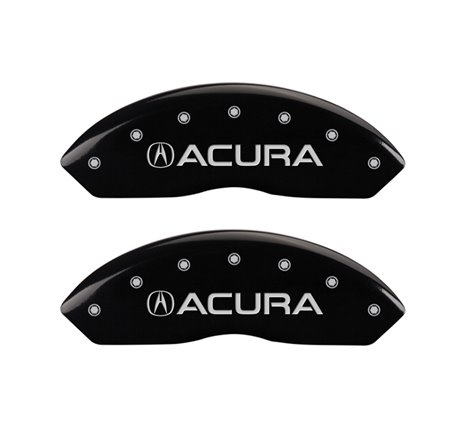 MGP 4 Caliper Covers Engraved Front Acura Engraved Rear TSX Black finish silver ch