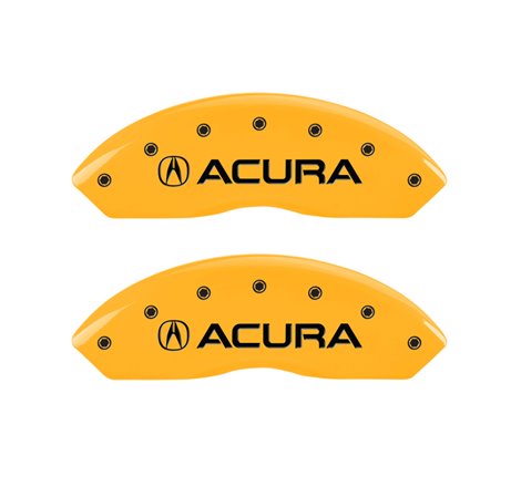 MGP 4 Caliper Covers Engraved Front Acura Engraved Rear TSX Yellow finish black ch