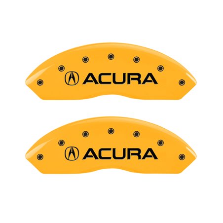 MGP 4 Caliper Covers Engraved Front Acura Engraved Rear TSX Yellow finish black ch