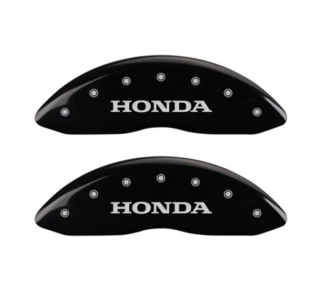 MGP 4 Caliper Covers Engraved Front Honda Engraved Rear Pilot/2015 Black finish silver ch