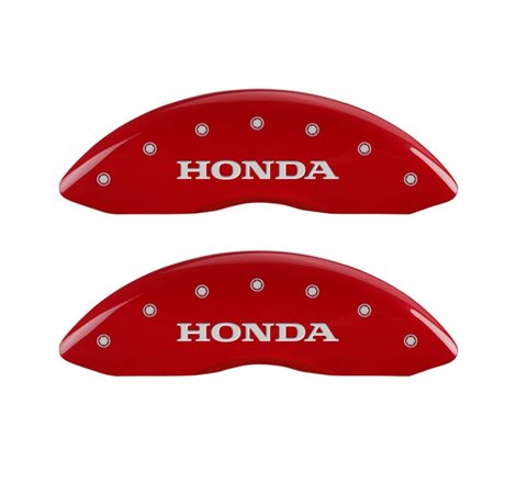 MGP 4 Caliper Covers Engraved Front Honda Engraved Rear Pilot/2015 Red finish silver ch