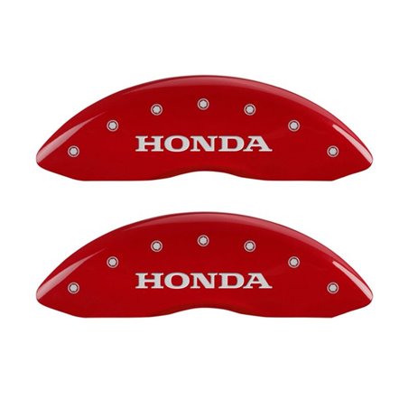 MGP 4 Caliper Covers Engraved Front Honda Engraved Rear Pilot/2015 Red finish silver ch