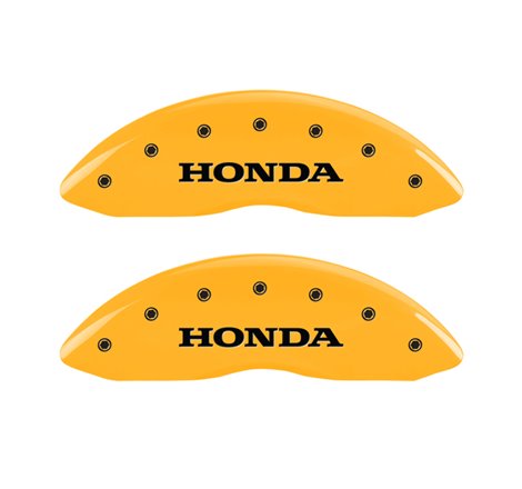 MGP 4 Caliper Covers Engraved Front Honda Engraved Rear Pilot/2015 Yellow finish black ch