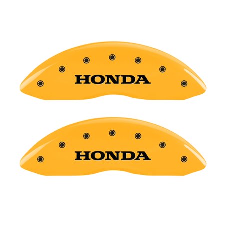 MGP 4 Caliper Covers Engraved Front Honda Engraved Rear Pilot/2015 Yellow finish black ch