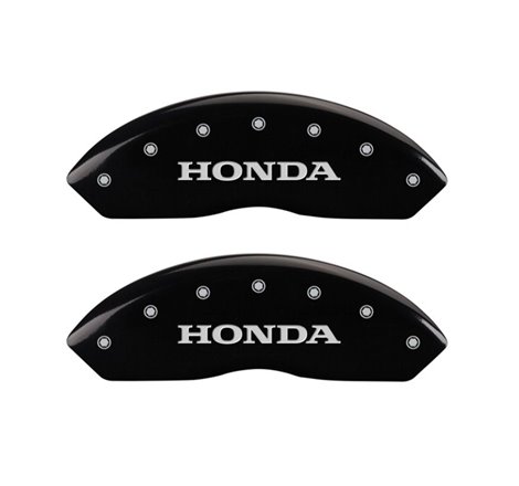 MGP 4 Caliper Covers Engraved Front Honda Engraved Rear Crosstour Black finish silver ch