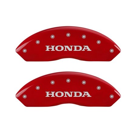 MGP 4 Caliper Covers Engraved Front Honda Engraved Rear Crosstour Red finish silver ch