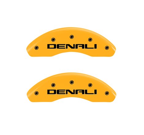 MGP 4 Caliper Covers Engraved Front & Rear Denali Yellow finish black ch