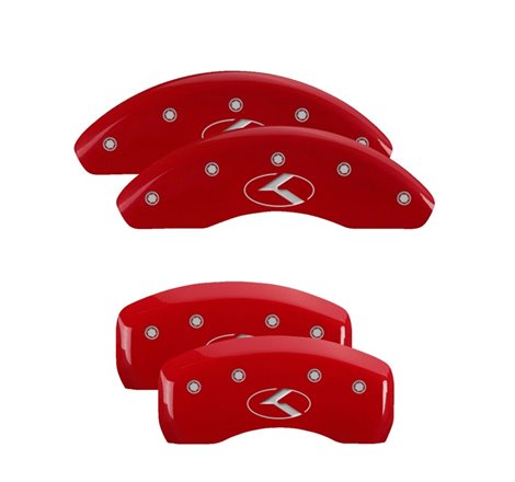 MGP 4 Caliper Covers Engraved Front & Rear Circle K/Kia Red finish silver ch