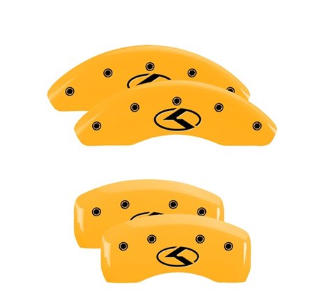 MGP 4 Caliper Covers Engraved Front & Rear Circle K/Kia Yellow finish black ch