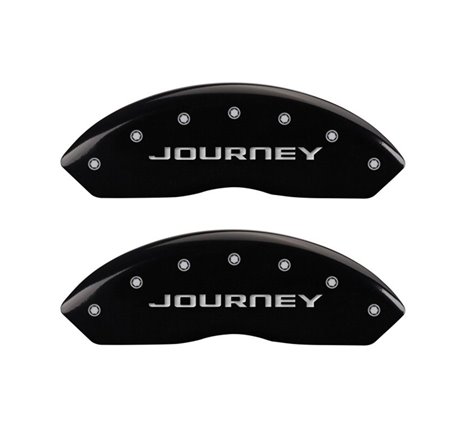 MGP 4 Caliper Covers Engraved Front & Rear With out stripes/Journey Black finish silver ch