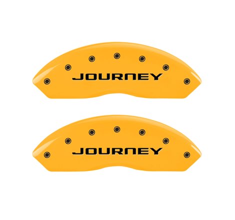 MGP 4 Caliper Covers Engraved Front & Rear With out stripes/Journey Yellow finish black ch