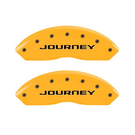 MGP 4 Caliper Covers Engraved Front & Rear With out stripes/Journey Yellow finish black ch