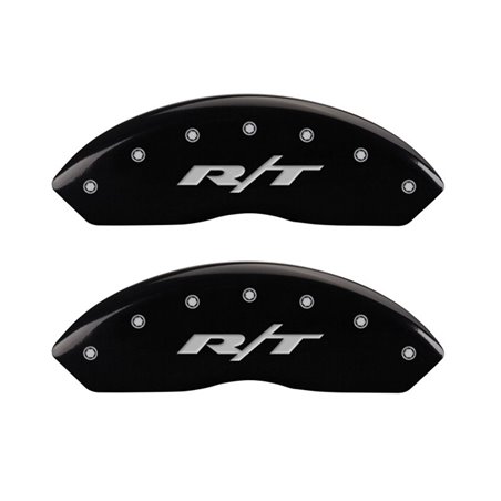 MGP 4 Caliper Covers Engraved Front & Rear RT Black finish silver ch