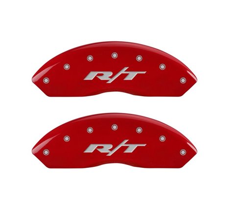 MGP 4 Caliper Covers Engraved Front & Rear RT Red finish silver ch