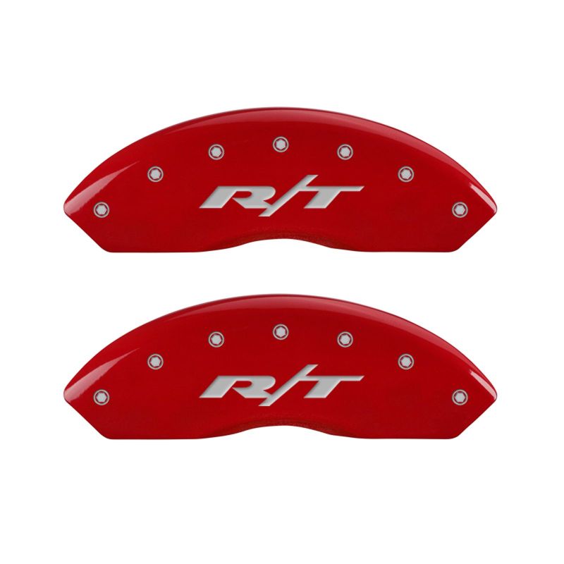 MGP 4 Caliper Covers Engraved Front & Rear RT Red finish silver ch