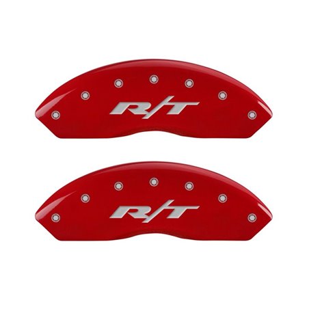 MGP 4 Caliper Covers Engraved Front & Rear RT Red finish silver ch