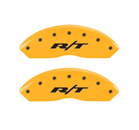 MGP 4 Caliper Covers Engraved Front & Rear RT Yellow finish black ch