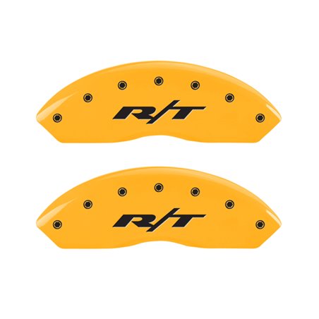 MGP 4 Caliper Covers Engraved Front & Rear RT Yellow finish black ch