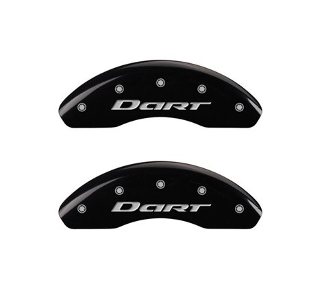 MGP 4 Caliper Covers Engraved Front & Rear With out stripes/Dart Black finish silver ch