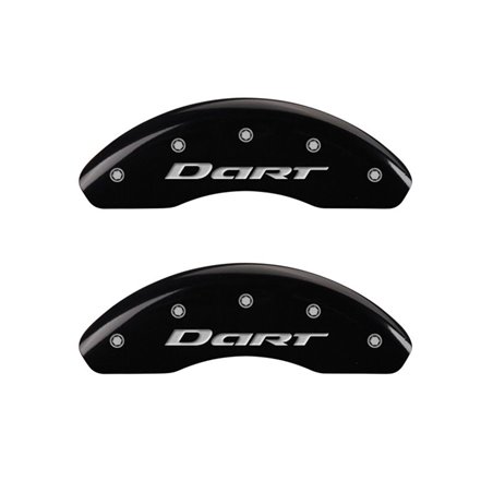 MGP 4 Caliper Covers Engraved Front & Rear With out stripes/Dart Black finish silver ch