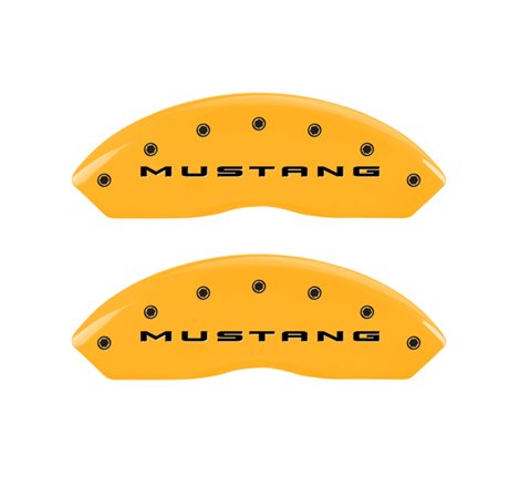 MGP 4 Caliper Covers Engraved Front 2015/Mustang Engraved Rear 2015/37 Yellow finish black ch