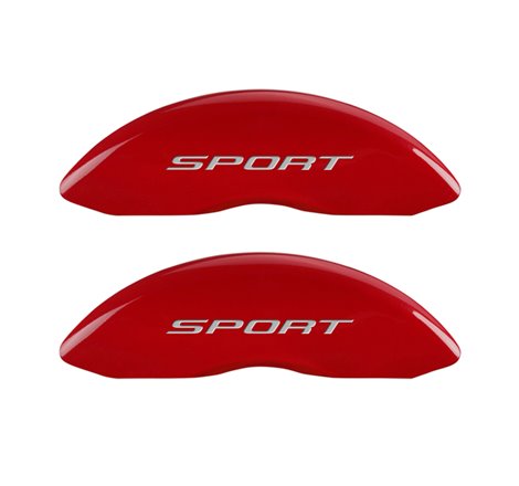 MGP 4 Caliper Covers Engraved Front & Rear No Bolts/Sport 2015 Red finish silver ch