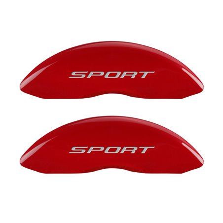 MGP 4 Caliper Covers Engraved Front & Rear No Bolts/Sport 2015 Red finish silver ch