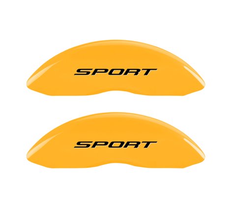 MGP 4 Caliper Covers Engraved Front & Rear No Bolts/Sport 2015 Yellow finish black ch