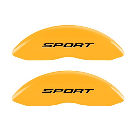 MGP 4 Caliper Covers Engraved Front & Rear No Bolts/Sport 2015 Yellow finish black ch