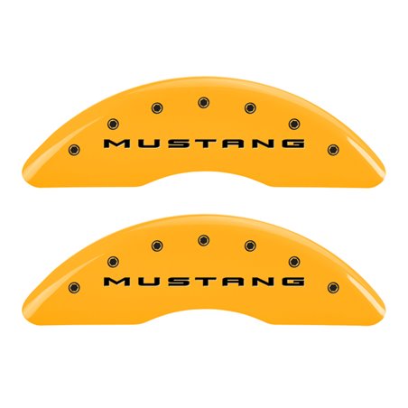 MGP 4 Caliper Covers Engraved Front 2015/Mustang Engraved Rear 2015/37 Yellow finish black ch